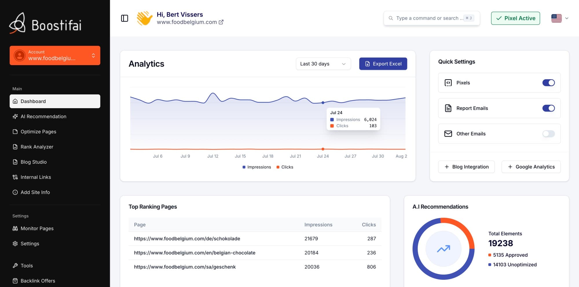 SEO Analysis Dashboard Preview